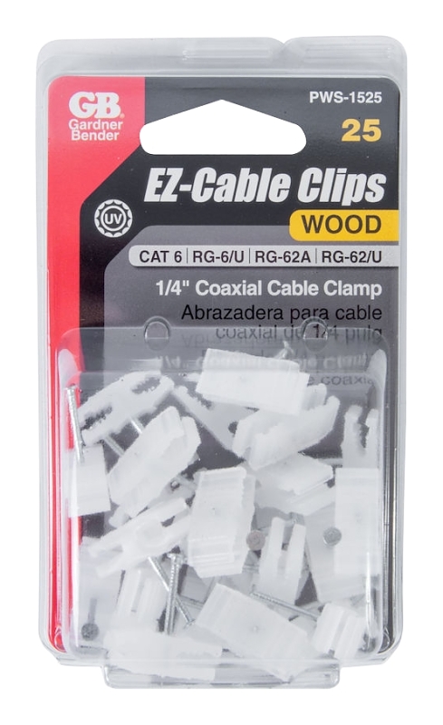 Gardner Bender PWS-1525 Cable Clip Staple, 1/4 in W Crown, 7/8 in L Leg