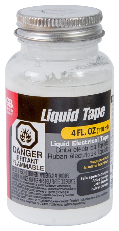 GB LTW-400 Liquid Electrical Tape, Liquid, White, 4 oz Bottle