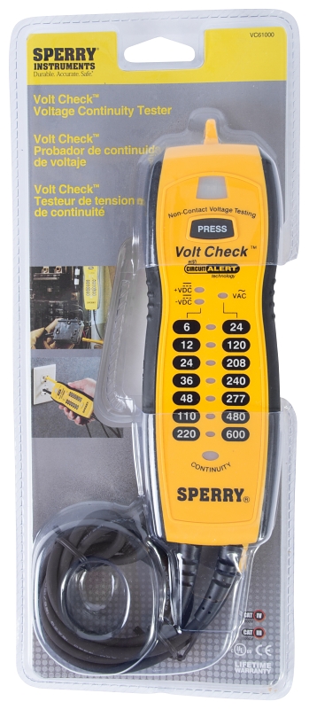 Sperry Instruments Volt Check Series VC61000 Continuity Tester, LED Display, Functions: Voltage