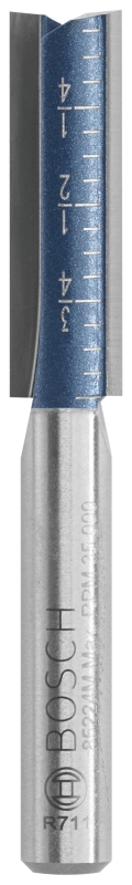 Bosch 85224MC Router Bit, 5/16 in Dia Cutter, 2-1/4 in OAL, 1/4 in Dia Shank, 2-Cutter, Steel