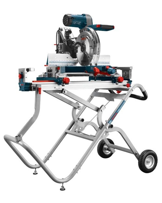 Bosch T4B Miter Saw Stand with Wheels, 76.7 lb, 27-3/4 in W Stand, 48.42 in H Stand, Steel