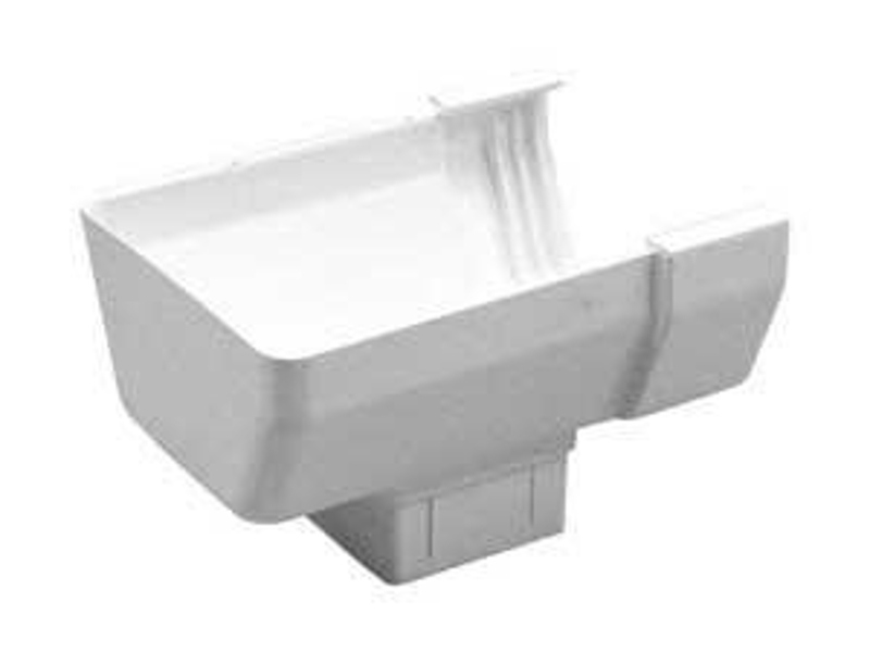 Amerimax T0409 Gutter End with Outlet, Vinyl, White