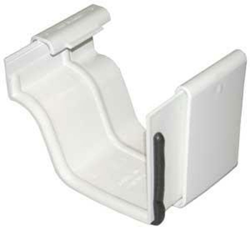 Euramax TUFFFLO M0608 Gutter Connector, 5 in Gutter, K-Style Gutter, Vinyl, White
