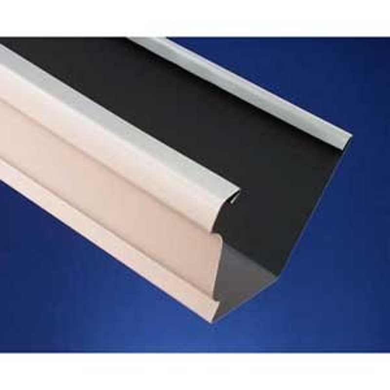 Euramax 2400219120 Straight Back Gutter, 10 ft L, 5 in W, K, Aluminum, Brown