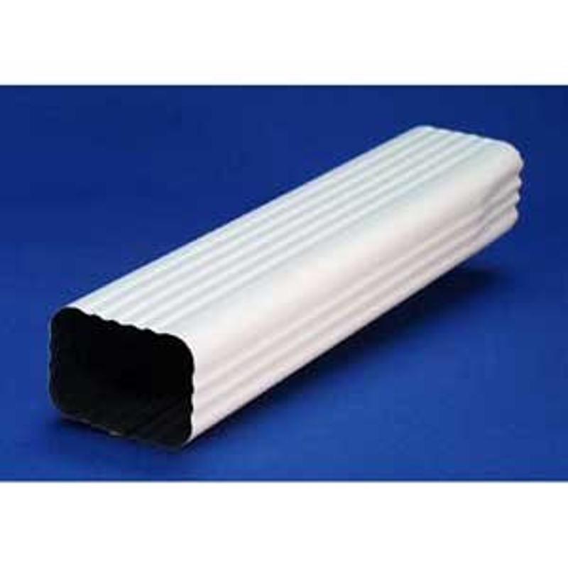 Amerimax 27075 K Style Downspout Extension, 15 in L Extended, Aluminum, White, For: 2 x 3 in Downspouts and Elbows