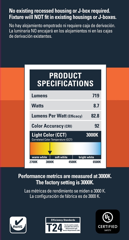Halo RL6-DM Series RL6069S1EWHDMR LED Retrofit Module, 9 W, 120 V, LED Lamp, White, Matte