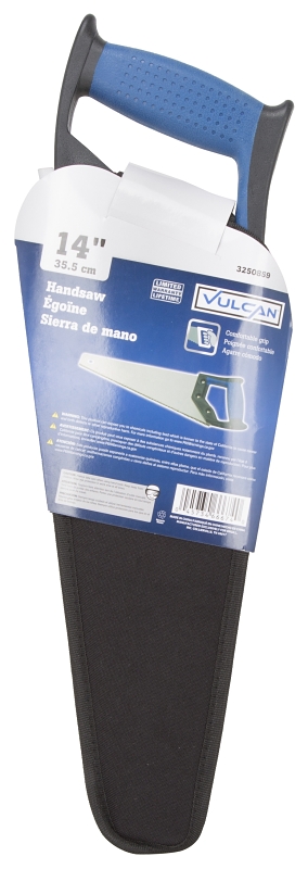 Vulcan JL-K11741 Handsaw, 14 in L Blade, 7 TPI TPI, Steel Blade, Soft Grip Handle, Plastic Handle