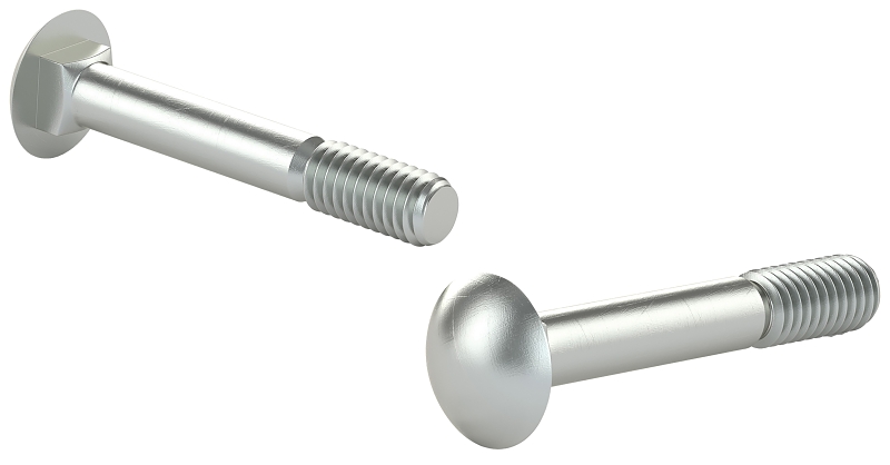 Reliable CBZ141L Carriage Bolt, 1/4-20 Thread, Coarse Thread, 1 in OAL, Steel, Zinc, A Grade