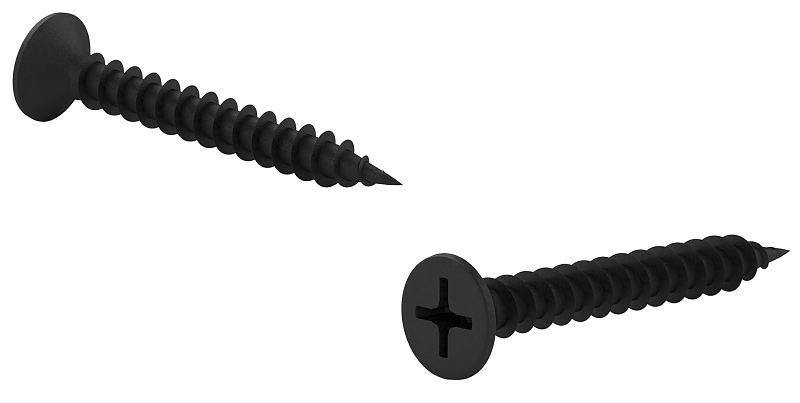 Reliable DS6114P Screw, #6-15 Thread, 1-1/4 in L, Fine Thread, Bugle, Flat Head, Type S Point, Steel, 8000/BX