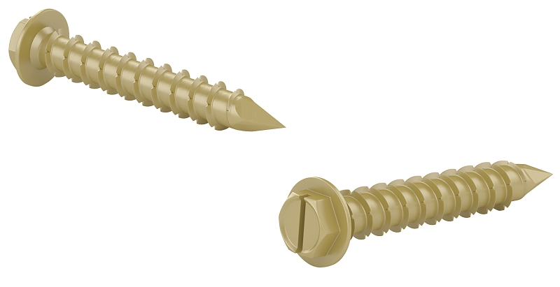 Reliable Gold Tap Pro HCSDP316314VP Screw, 3/16-11 Thread, 3-1/4 in L, Scorpion Tail Thread, Washer Head, Hex, 50 BX