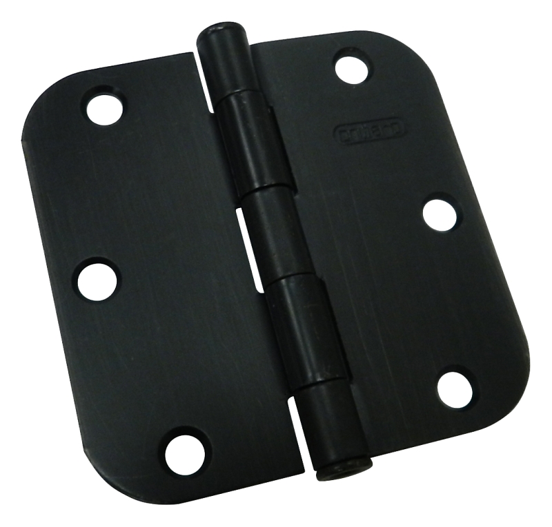Onward 1821ORBB Butt Hinge, 5/8 in Corner Radius, 3-1/2 in H Frame Leaf, 3/32 in Thick Frame Leaf, Steel, Removable Pin