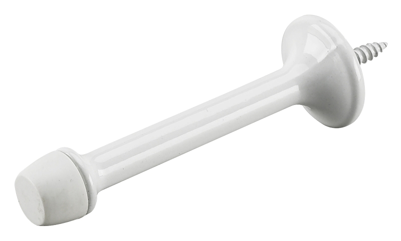 Onward 216WV Door Stop, White, 1 in Dia Base, 3 in Projection, Metal, 2 BAG