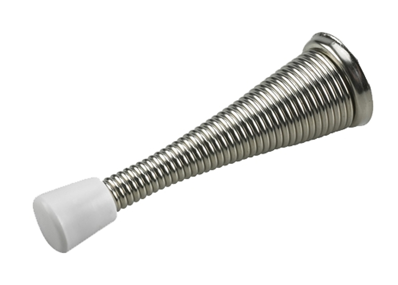 Onward 217NR Flexible Door Stop, 3 in L, 31/32 in W, 31/32 in Dia Base, 3 in Projection, Metal, Nickel