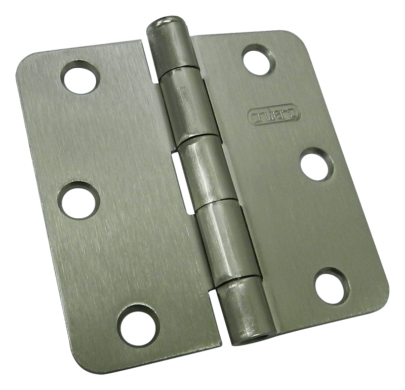 Onward 2820NBV Butt Hinge, 1/4 in Corner Radius, 3 in H Frame Leaf, 3/32 in Thick Frame Leaf, Brushed Nickel