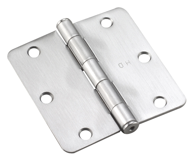Onward 2821BCV Butt Hinge, 1/4 in Corner Radius, 3-1/2 in H Frame Leaf, 3/32 in Thick Frame Leaf, Brushed Chrome