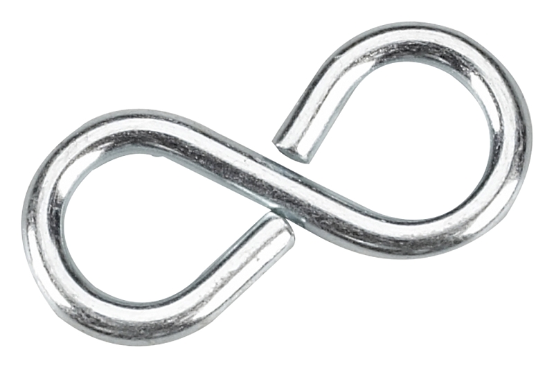 Onward 283XBC Closed S-Hook, 15 lb Working Load, 2.4 mm Dia Wire, Metal, Zinc