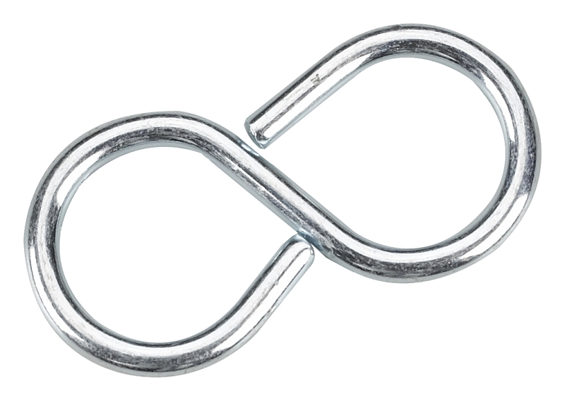 Onward 286XBC Closed S-Hook, 15 lb Working Load, 3.7 mm Dia Wire, Metal, Zinc