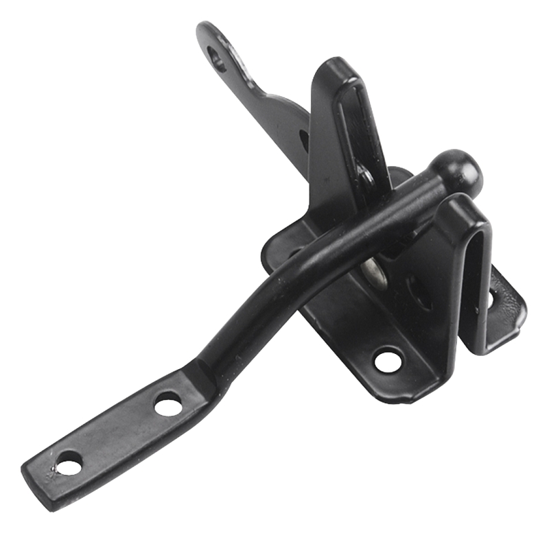 Onward 301FBV Gate Latch, 1.88 in H, 4-27/32 in L, 1-15/32 in W, 3/8 in Bolt Head, 4-27/32 in L Bolt, Steel, Black