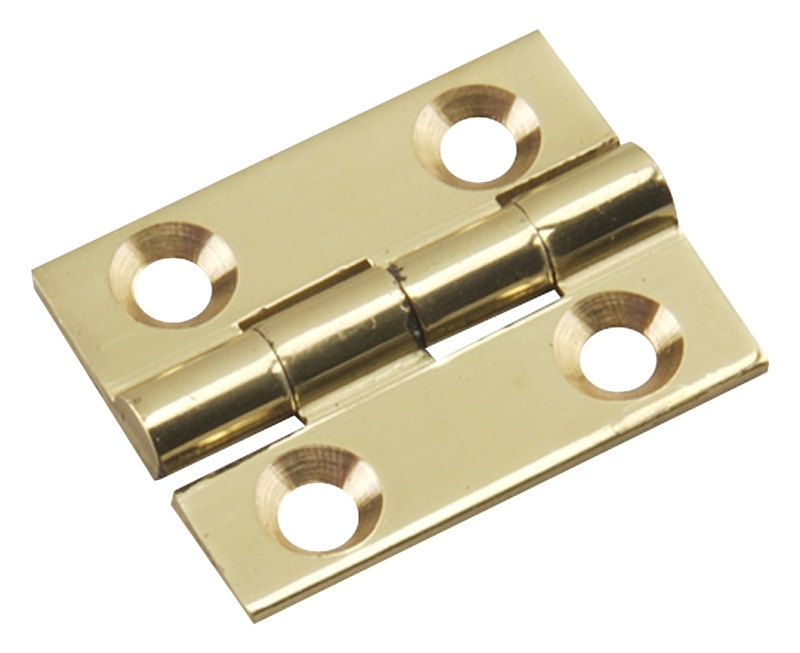 Onward 591SBR Hinge, Bright Brass, 1 in H x 3/4 in W, Narrow Butt Hinge