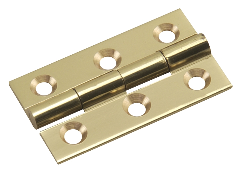 Onward 592SBR Hinge, Bright Brass, 1-1/2 in H x 7/8 in W, Narrow Butt Hinge