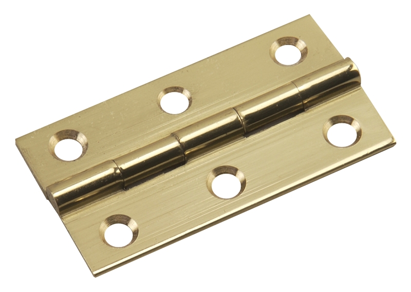 Onward 593SBR Hinge, Bright Brass, 2 in H x 1-1/8 in W, Narrow Butt Hinge
