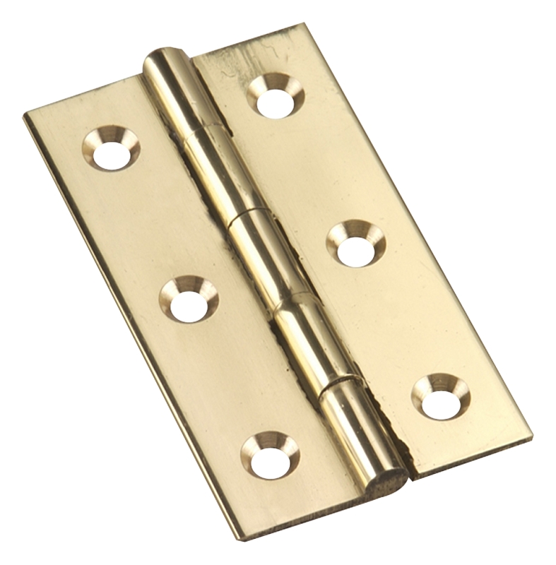 Onward 594SBR Hinge, Bright Brass, 2-1/2 in H x 1-3/8 in W, Narrow Butt Hinge