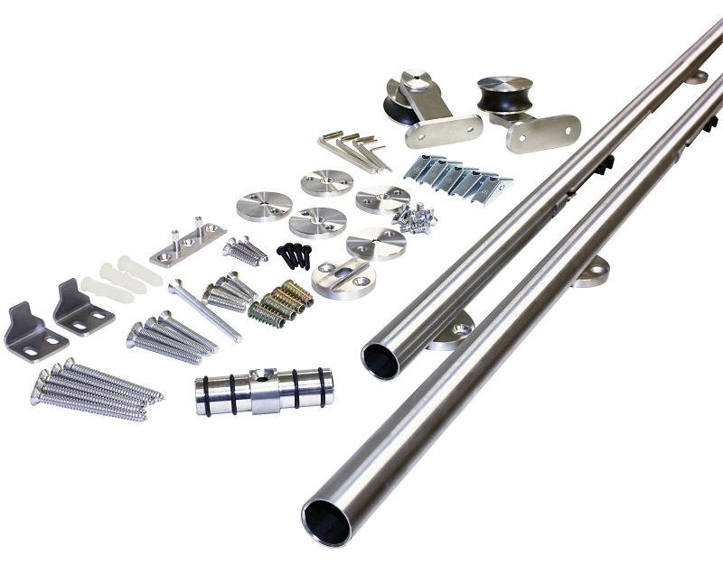 Onward 2460102SSPVC Decorative Visible Rail System, 2 m L Track, Stainless Steel, Wall, Includes: (2) Activators