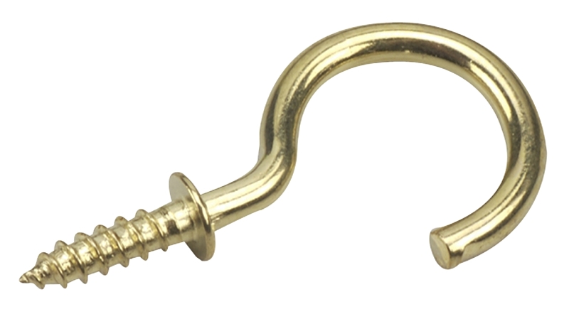 Onward 2783BR Cup Hook, 2.5 mm Dia Wire, 11 mm L Thread, 12 mm Opening, 33 mm L, Metal
