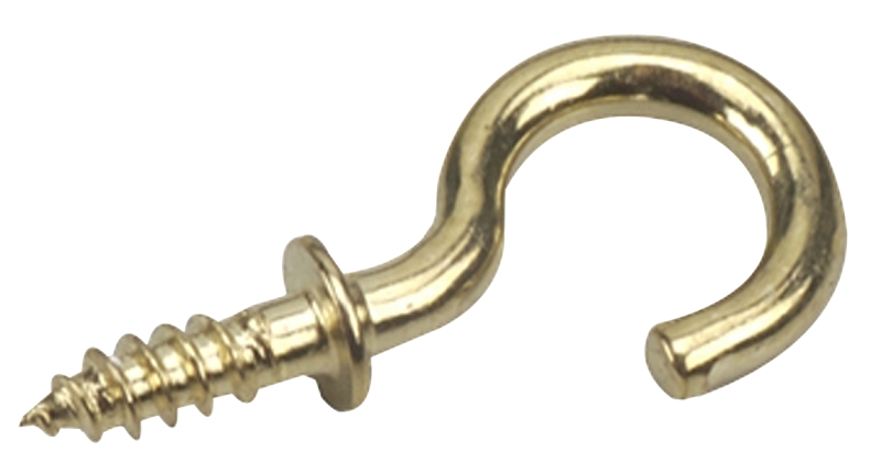 Onward 2780BR Cup Hook, 6 mm Opening, 20 mm L, Metal, Brass