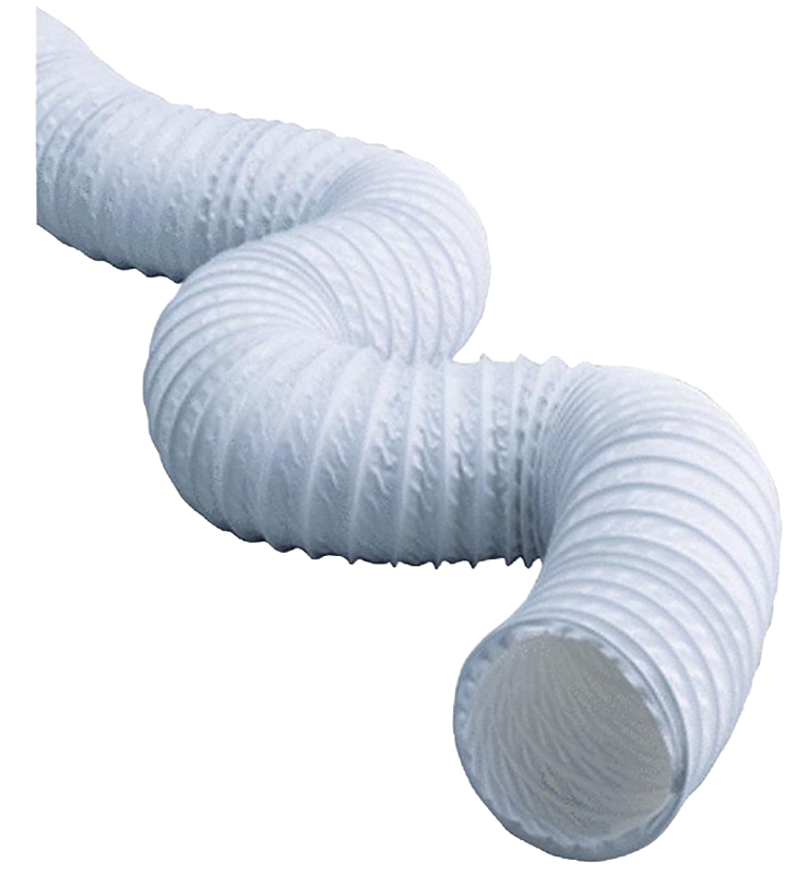 Dundas Jafine FD450E Flexible Duct, 4 in OD, 50 ft L, Vinyl, White