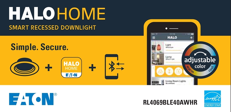 Halo RL4 Series RL4069BLE40AWHR Downlight, 8 W, 120 to 277 V, LED Lamp, Aluminum, Matte White Baffle