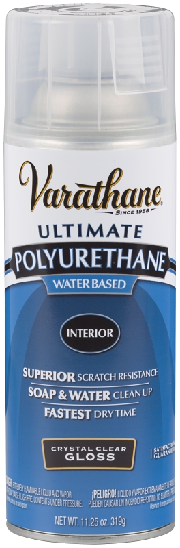 Rust-Oleum 200081 Polyurethane, Gloss, Liquid, Crystal Clear, 11.25 oz, Aerosol Can