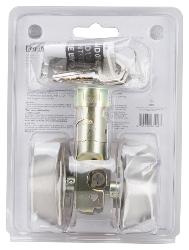 ProSource T-D102SS Deadbolt, 3 Grade, Stainless Steel, 2-3/8 to 2-3/4 in Backset, KW1 Keyway