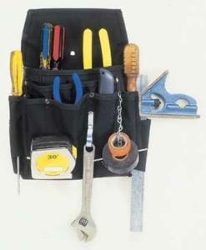 Kuny's Tool Works Series EL5505 Electrician's Pouch, 11-Pocket, Poly Fabric, Black, 8-1/2 in W, 14-1/2 in H
