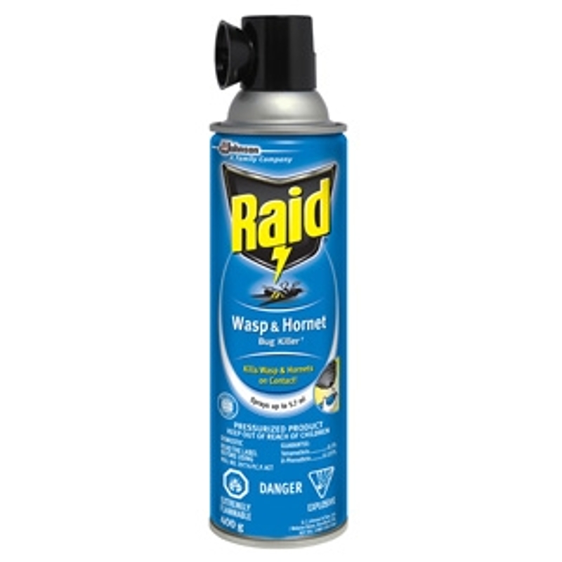Raid 616286 Wasp and Hornet Killer, Liquefied Gas, Spray Application, Outdoor, 400 g, Aerosol Can