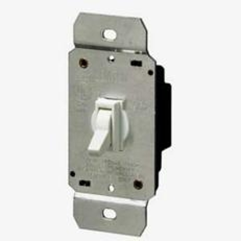 Leviton 06641-732 Toggle Dimmer, 120 V, 600 W, Incandescent Lamp, 3-Way, White