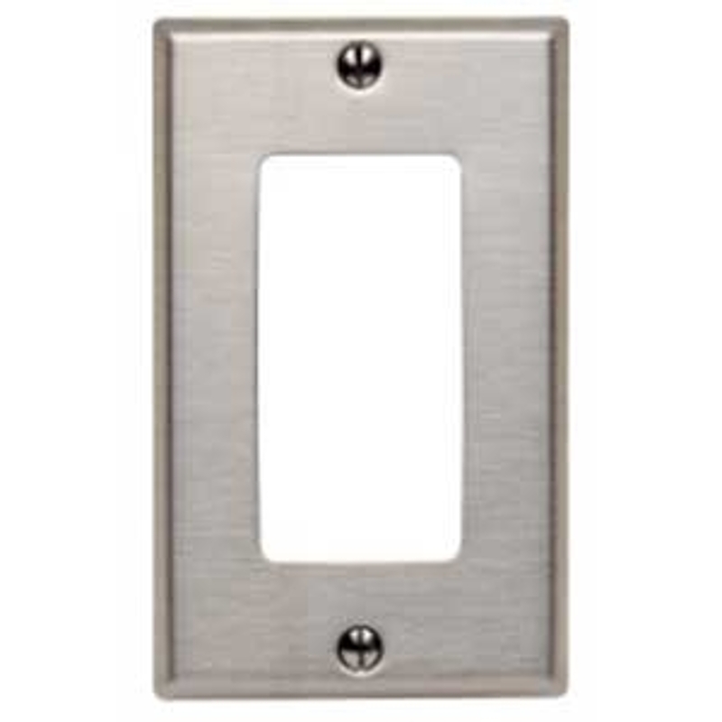 Decora 84401-105 Wallplate, 2-3/4 in L, 4-1/2 in W, 1 -Gang, Stainless Steel, Stainless Steel, Brushed