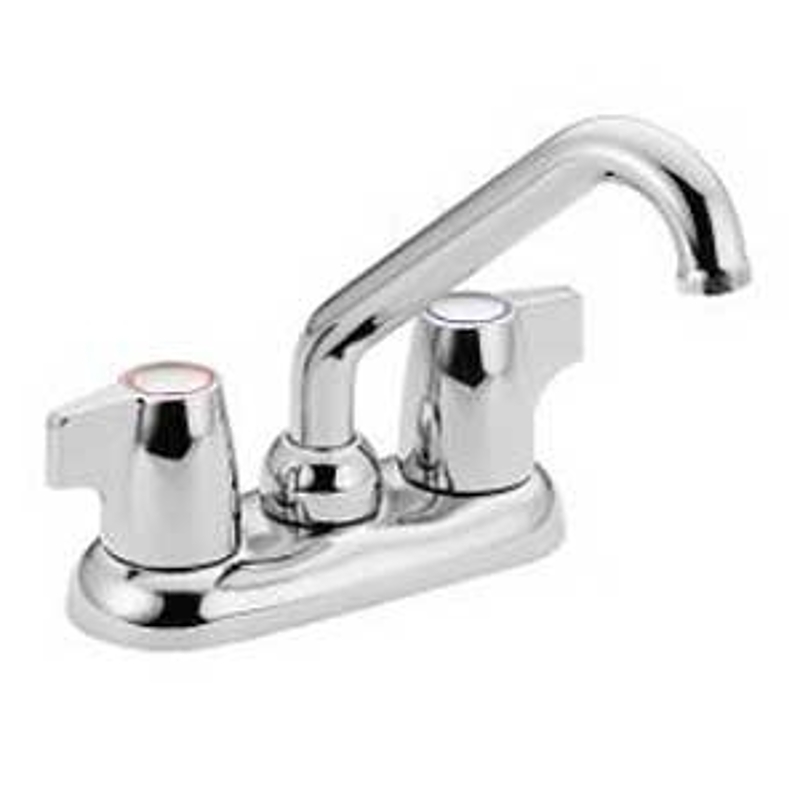 Moen Manor Series 4871 Laundry Faucet, 2-Handle, 2, 3-Faucet Hole, Metal, Chrome Plated, Countertop Mounting