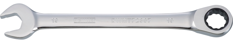 DeWALT DWMT72307OSP Combination Wrench, Metric, 19 mm Head, 9-11/16 in L, 12-Point, Chrome, Comfort-Grip Handle