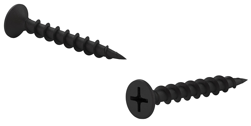Reliable DSC6114P Screw, #6-9 Thread, 1-1/4 in L, Coarse Thread, Bugle, Flat Head, Type W Point, Steel, 8000/BX