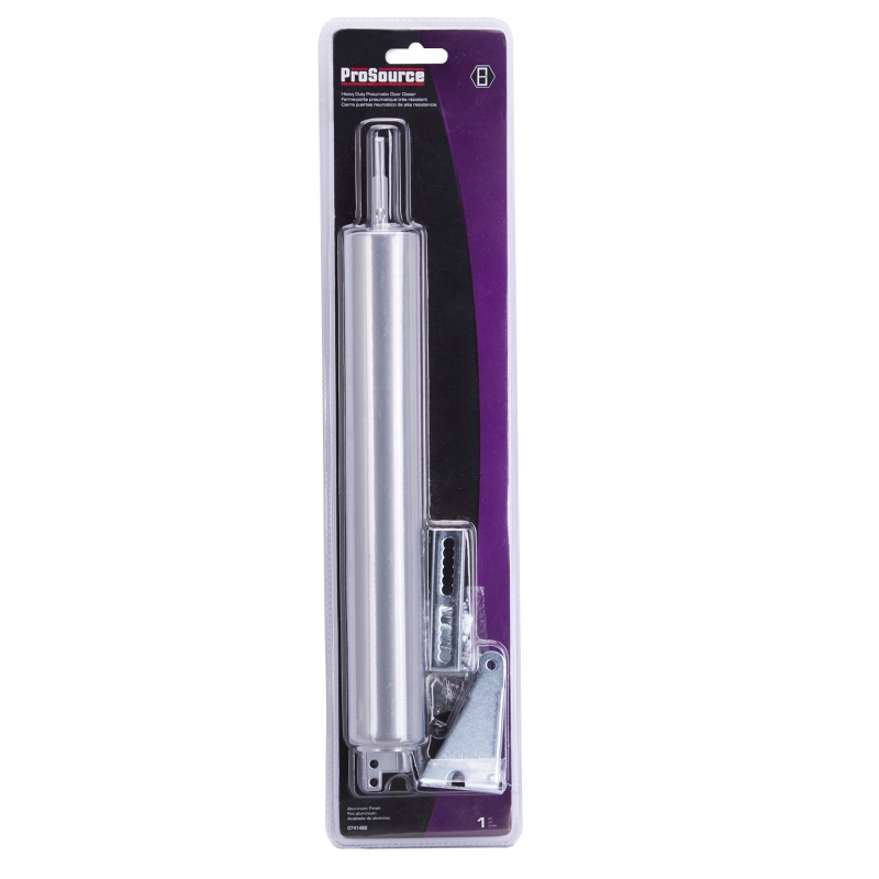 ProSource 16027-U-PS Door Closer, 1-1/2 in Dia Rod, 17-1/2 in L, Aluminum Tube, 90 deg Opening, 99 lb