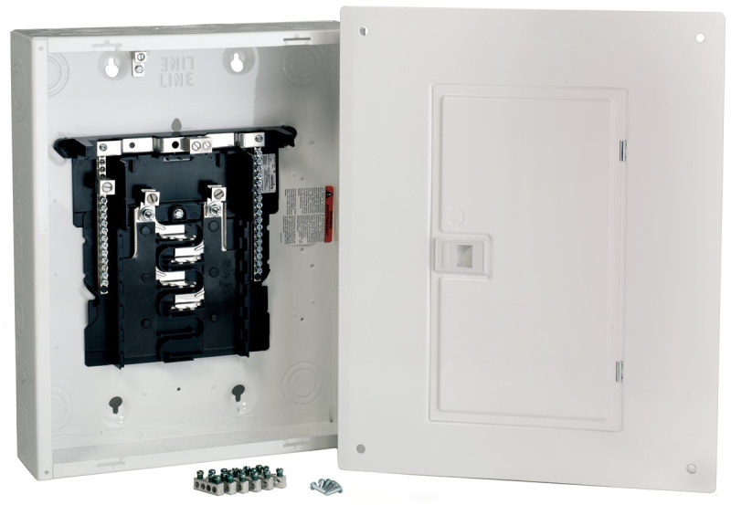 Square D Homeline CHOM816L125GCP Load Center, 125 A, 8 -Space, 16 -Circuit, Main Lug, 8 -Circuit Breaker, White