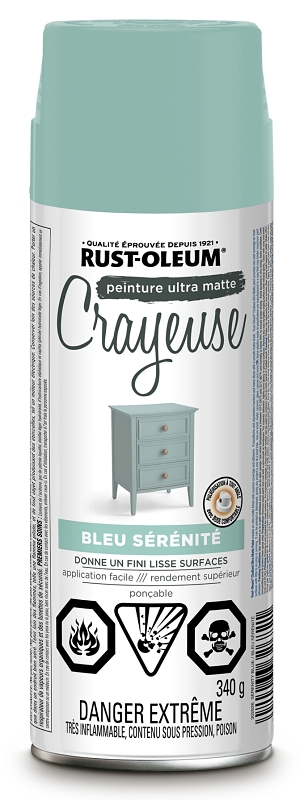 Rust-Oleum 302826 Chalk Spray Paint, Ultra Matte, Serenity Blue, 340 g, Can