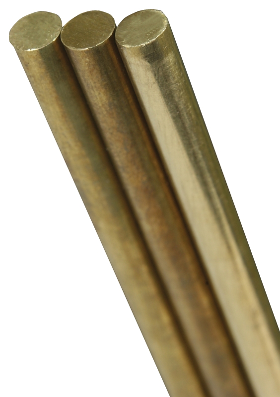 K & S 8158 Decorative Metal Rod, 0.072 in Dia, 12 in L, 260 Brass, 260 Grade