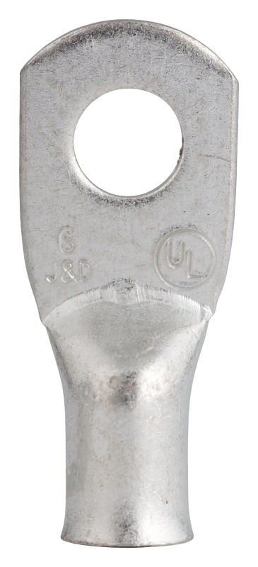 GB AML-200 Compression Lug, 6 AWG Wire, 1/4 in Stud, Copper Contact, Silver