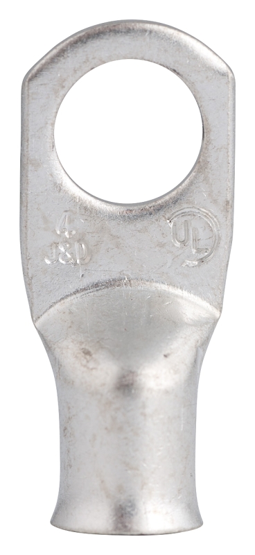 GB AML-204 Compression Lug, 4 AWG Wire, 3/8 in Stud, Copper Contact, Silver