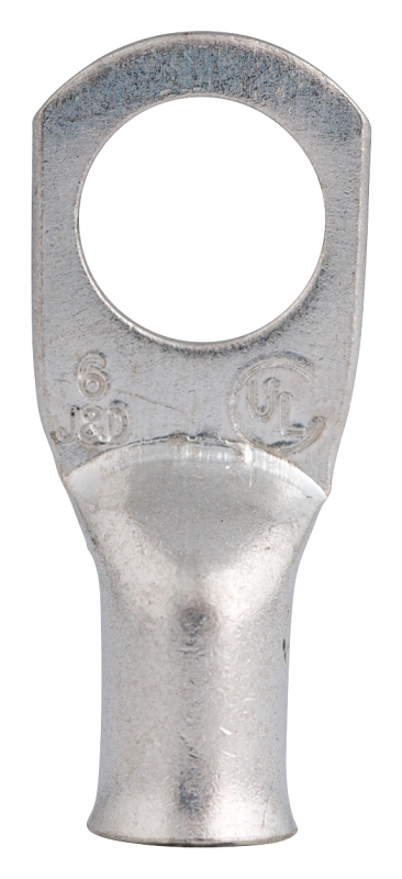 GB AML-202 Compression Lug, 6 AWG Wire, 3/8 in Stud, Copper Contact, Silver
