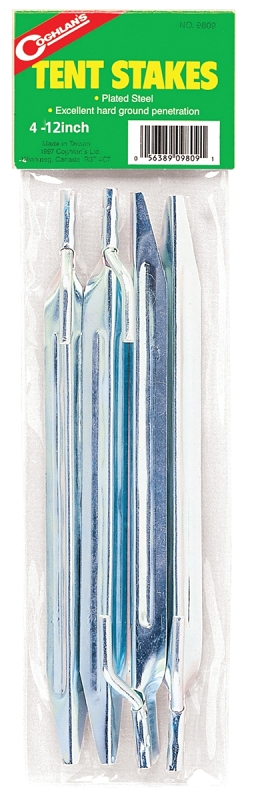 COGHLAN'S 9812 Tent Stake, 12 in L, Steel