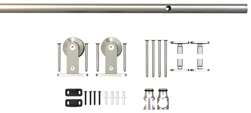 Onward 24601120SNPVC Decorative Visible Rail System, 2 m L Track, Steel, Satin Nickel, Wall Mounting