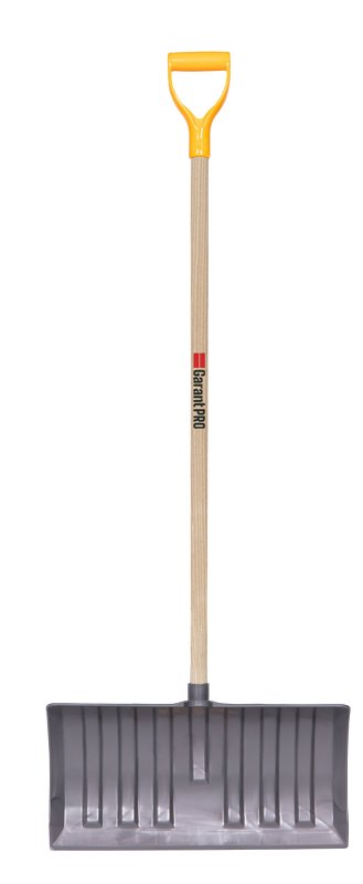 Garant GIPP21KD Snow Pusher, 21 in W Blade, Polypropylene Blade, Ash Wood Handle, D-Grip Handle, 45 in L Handle